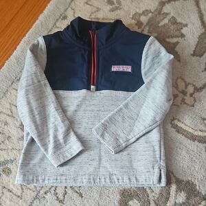 Kids Navy and Gray Quarter-Zip Top